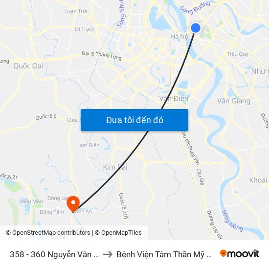 358 - 360 Nguyễn Văn Cừ to Bệnh Viện Tâm Thần Mỹ Đức map