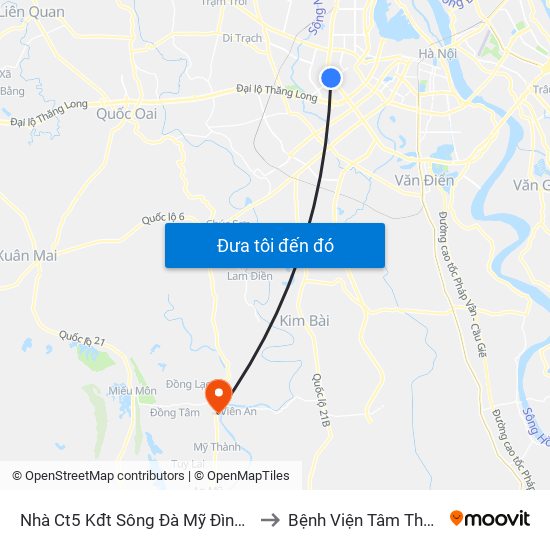 Nhà Ct5 Kđt Sông Đà Mỹ Đình - Phạm Hùng to Bệnh Viện Tâm Thần Mỹ Đức map