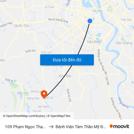 109 Phạm Ngọc Thạch to Bệnh Viện Tâm Thần Mỹ Đức map