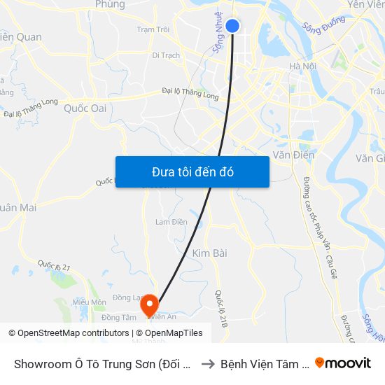Showroom Ô Tô Trung Sơn (Đối Diện 315 Phạm Văn Đồng) to Bệnh Viện Tâm Thần Mỹ Đức map