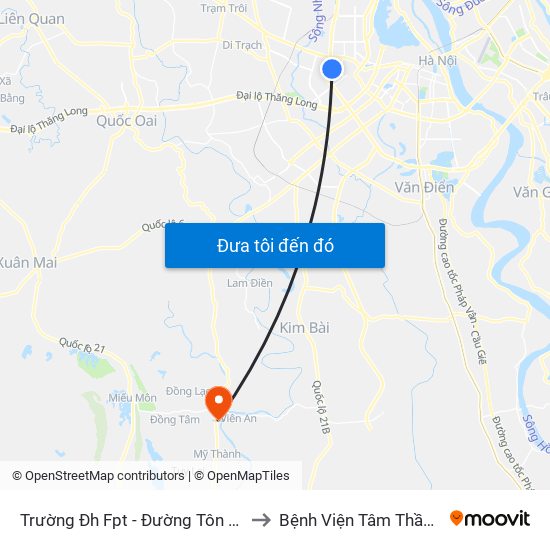 Trường Đh Fpt - Đường Tôn Thất Thuyết to Bệnh Viện Tâm Thần Mỹ Đức map