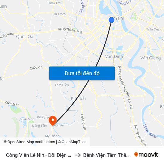 Công Viên Lê Nin - Đối Diện 35 Trần Phú to Bệnh Viện Tâm Thần Mỹ Đức map