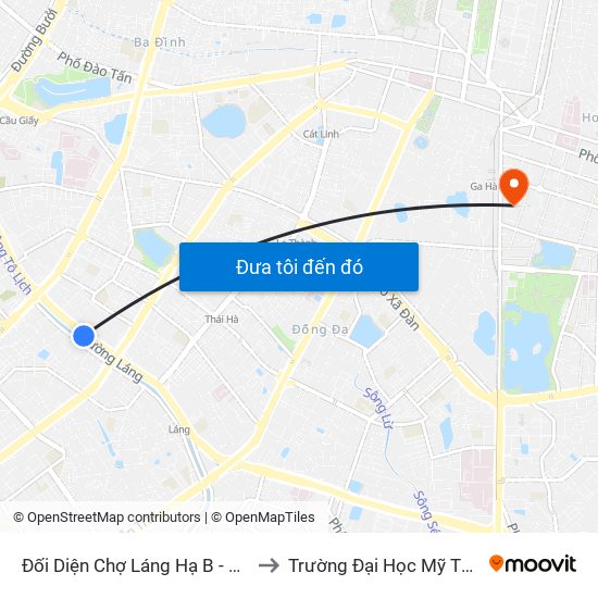 Đối Diện Chợ Láng Hạ B - 564 Đường Láng to Trường Đại Học Mỹ Thuật Việt Nam map