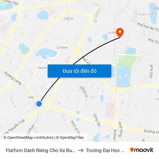 Flatfom Dành Riêng Cho Xe Buýt Trước Nhà 45 Đường Láng to Trường Đại Học Mỹ Thuật Việt Nam map