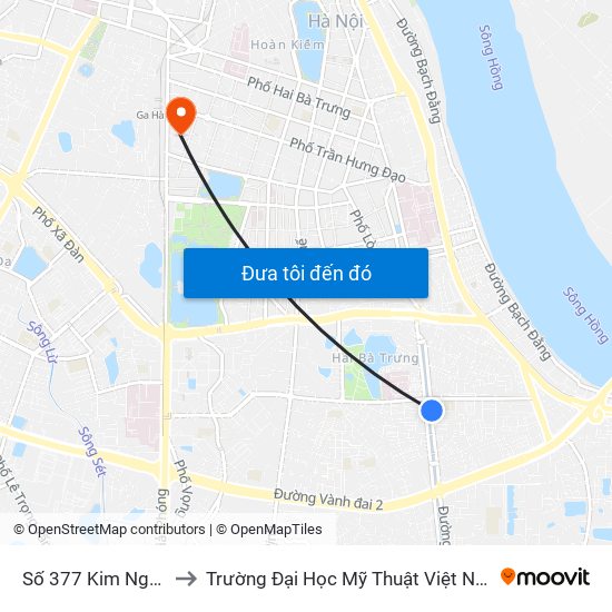 Số 377 Kim Ngưu to Trường Đại Học Mỹ Thuật Việt Nam map