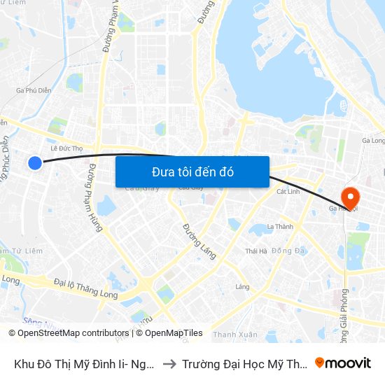 Khu Đô Thị Mỹ Đình Ii- Nguyễn Cơ Thạch to Trường Đại Học Mỹ Thuật Việt Nam map