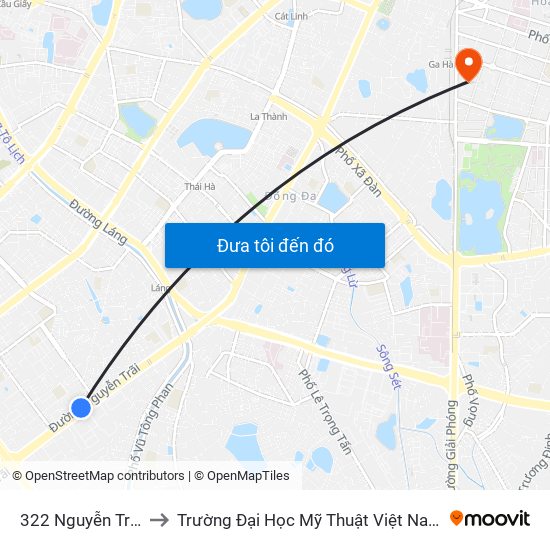 322 Nguyễn Trãi to Trường Đại Học Mỹ Thuật Việt Nam map