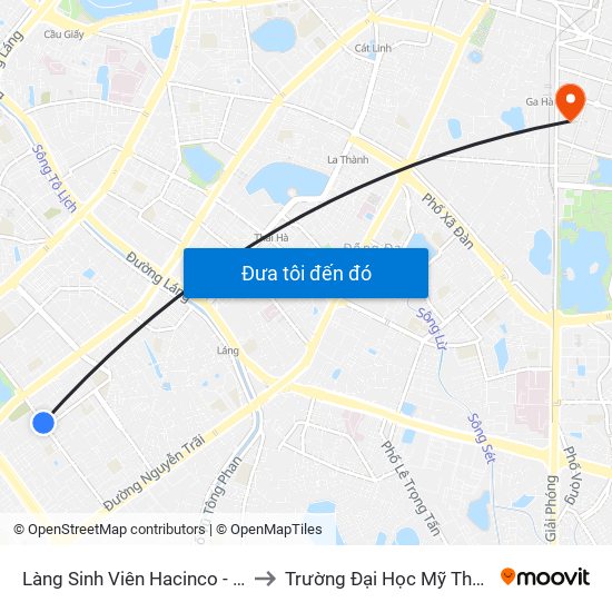 Làng Sinh Viên Hacinco - Nguyễn Tuân to Trường Đại Học Mỹ Thuật Việt Nam map