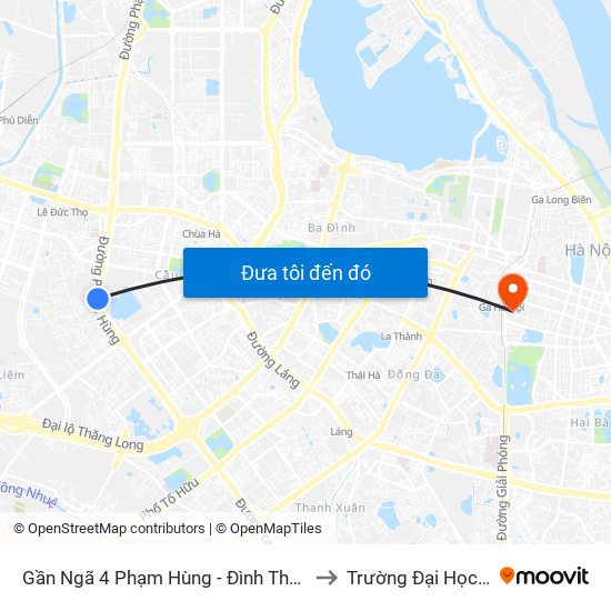 Gần Ngã 4 Phạm Hùng - Đình Thôn (Hướng Đi Khuất Duy Tiến)-Cột Sau to Trường Đại Học Mỹ Thuật Việt Nam map