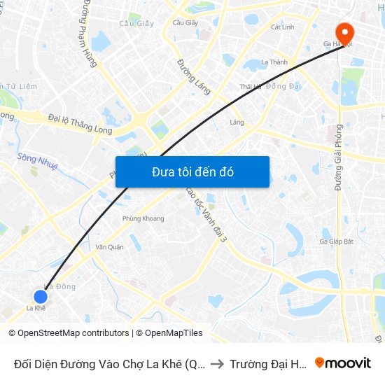 Đối Diện Đường Vào Chợ La Khê (Qua Ga Metro La Khê) - 405 Quang Trung (Hà Đông) to Trường Đại Học Mỹ Thuật Việt Nam map