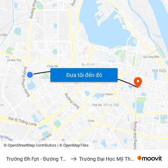 Trường Đh Fpt - Đường Tôn Thất Thuyết to Trường Đại Học Mỹ Thuật Việt Nam map