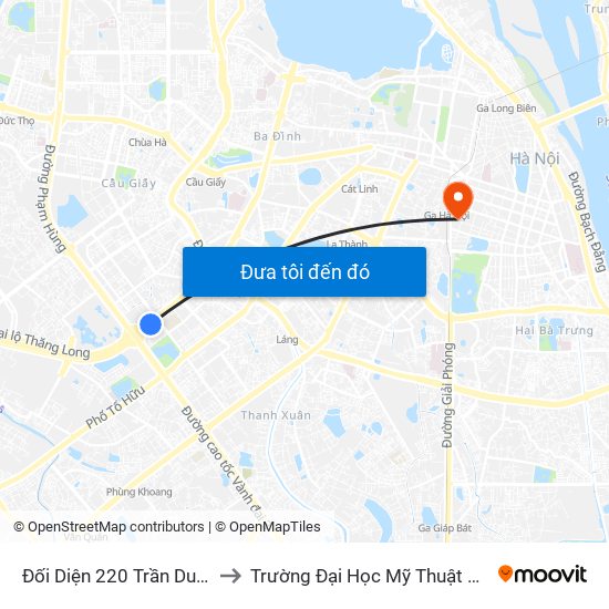 Đối Diện 220 Trần Duy Hưng to Trường Đại Học Mỹ Thuật Việt Nam map