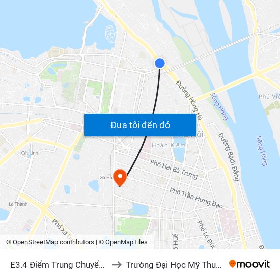 E3.4 Điểm Trung Chuyển Long Biên to Trường Đại Học Mỹ Thuật Việt Nam map