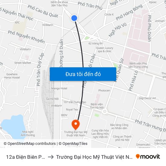 12a Điện Biên Phủ to Trường Đại Học Mỹ Thuật Việt Nam map