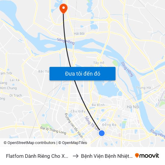 Flatfom Dành Riêng Cho Xe Buýt Trước Nhà 45 Đường Láng to Bệnh Viện Bệnh Nhiệt Đới Trung Ương (Cơ Sở 2) map