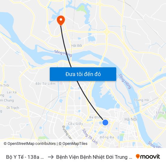 Bộ Y Tế - 138a Giảng Võ to Bệnh Viện Bệnh Nhiệt Đới Trung Ương (Cơ Sở 2) map