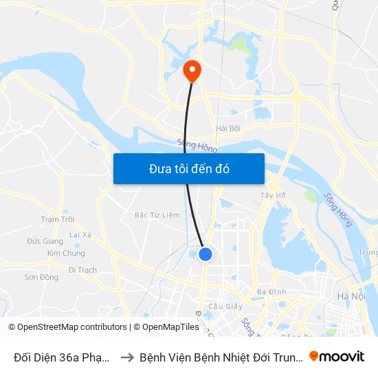 Đối Diện 36a Phạm Văn Đồng to Bệnh Viện Bệnh Nhiệt Đới Trung Ương (Cơ Sở 2) map