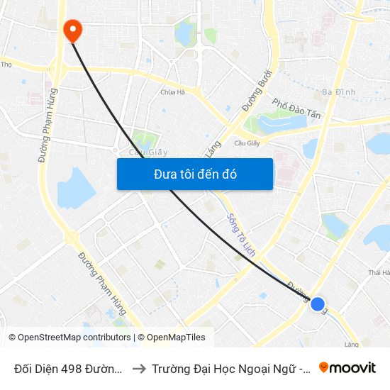 Đối Diện 498 Đường Láng to Trường Đại Học Ngoại Ngữ - Đhqghn map