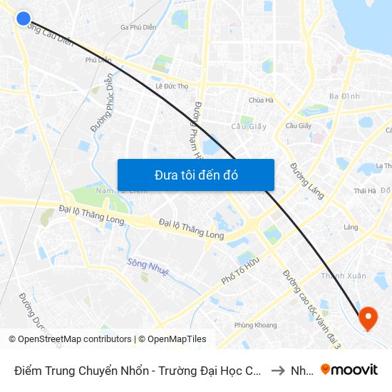 Điểm Trung Chuyển Nhổn - Trường Đại Học Công Nghiệp Hà Nội - Đường 32 to Nhà S2 map