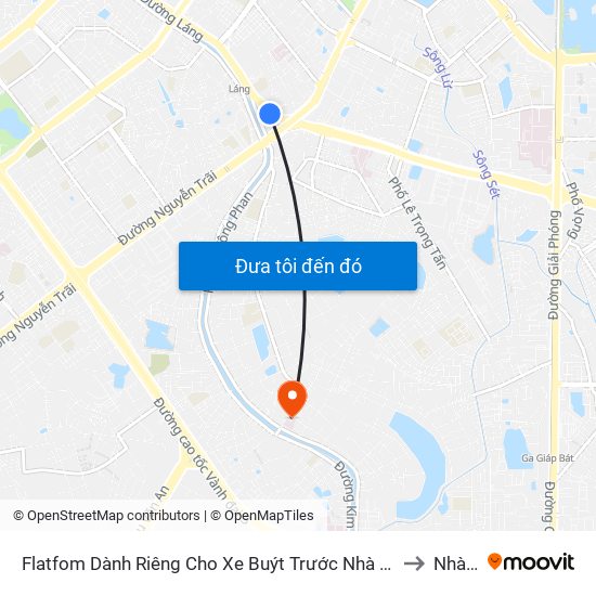 Flatfom Dành Riêng Cho Xe Buýt Trước Nhà 45 Đường Láng to Nhà S2 map