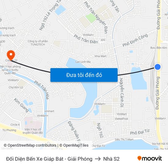 Đối Diện Bến Xe Giáp Bát - Giải Phóng to Nhà S2 map