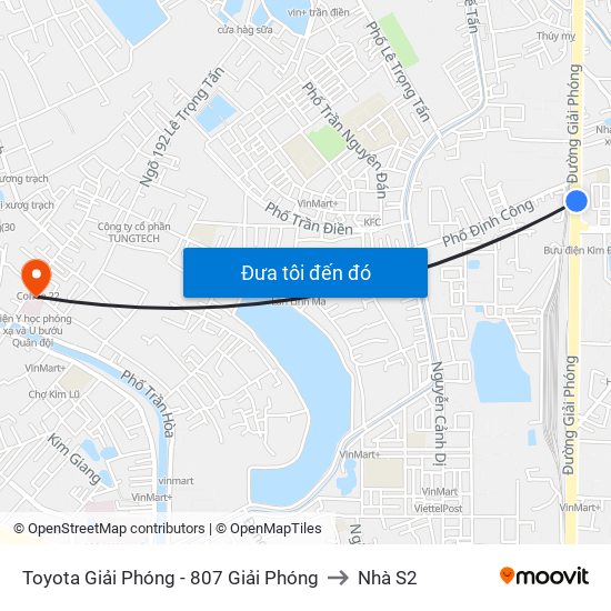 Toyota Giải Phóng - 807 Giải Phóng to Nhà S2 map