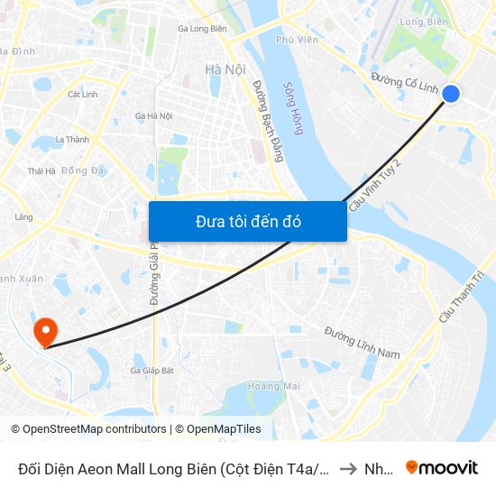 Đối Diện Aeon Mall Long Biên (Cột Điện T4a/2a-B Đường Cổ Linh) to Nhà S2 map