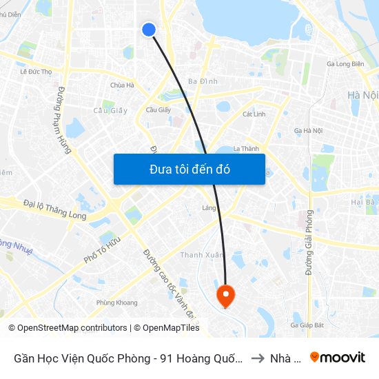 Gần Học Viện Quốc Phòng - 91 Hoàng Quốc Việt to Nhà S2 map