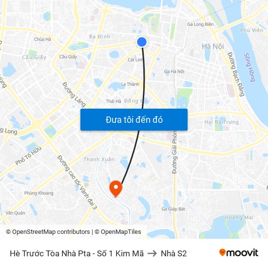 Hè Trước Tòa Nhà Pta - Số 1 Kim Mã to Nhà S2 map