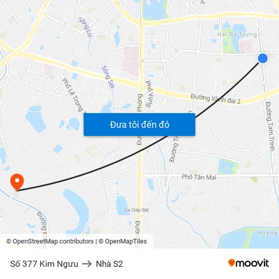 Số 377 Kim Ngưu to Nhà S2 map