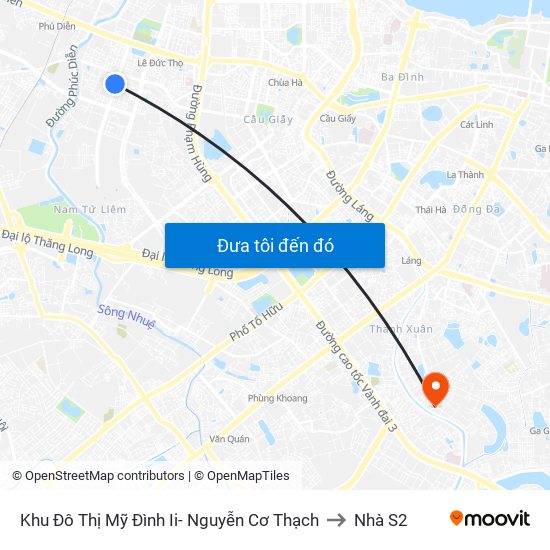 Khu Đô Thị Mỹ Đình Ii- Nguyễn Cơ Thạch to Nhà S2 map