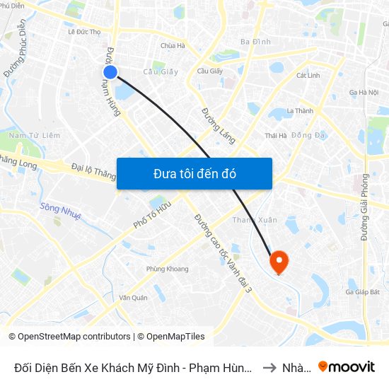 Đối Diện Bến Xe Khách Mỹ Đình - Phạm Hùng (Cột Trước) to Nhà S2 map