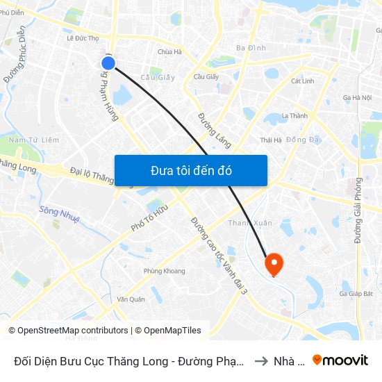 Đối Diện Bưu Cục Thăng Long - Đường Phạm Hùng to Nhà S2 map