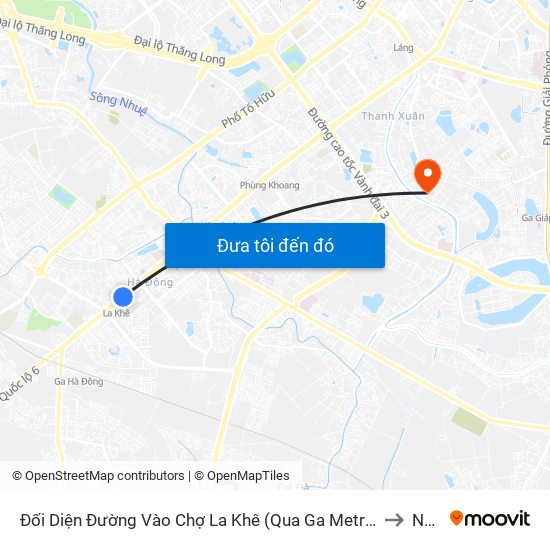 Đối Diện Đường Vào Chợ La Khê (Qua Ga Metro La Khê) - 405 Quang Trung (Hà Đông) to Nhà S2 map