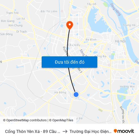 Cổng Thôn Yên Xá - 89 Cầu Bươu to Trường Đại Học Điện Lực map