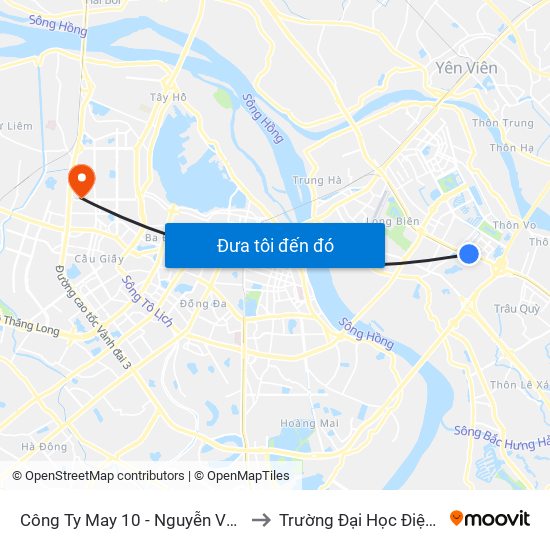 Công Ty May 10 - Nguyễn Văn Linh to Trường Đại Học Điện Lực map