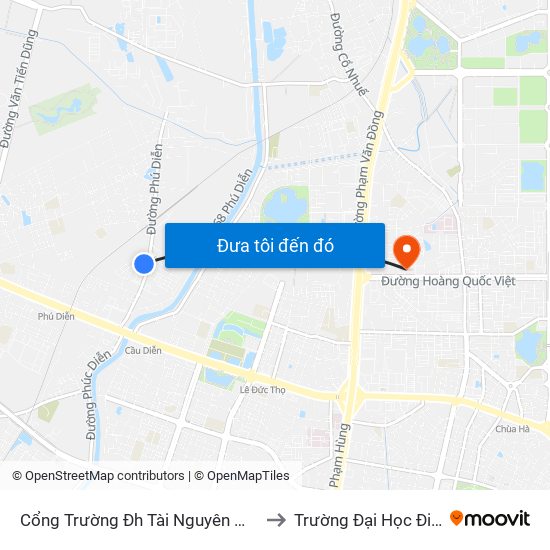 Cổng Trường Đh Tài Nguyên Môi Trường to Trường Đại Học Điện Lực map