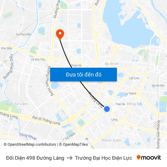 Đối Diện 498 Đường Láng to Trường Đại Học Điện Lực map