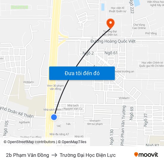 2b Phạm Văn Đồng to Trường Đại Học Điện Lực map