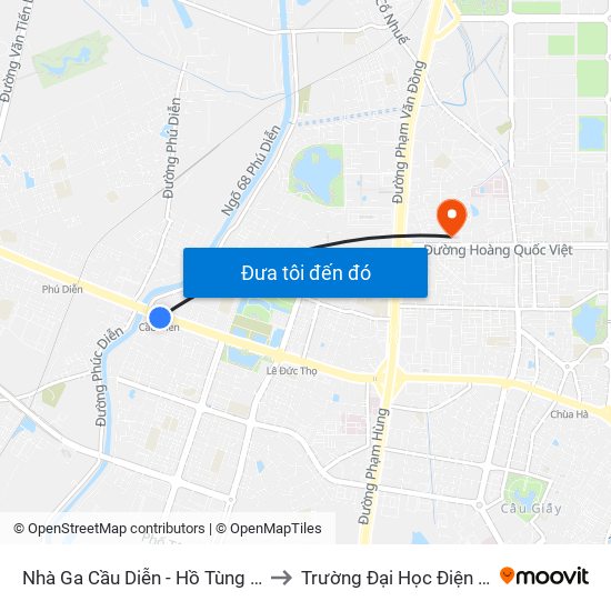 Nhà Ga Cầu Diễn - Hồ Tùng Mậu to Trường Đại Học Điện Lực map