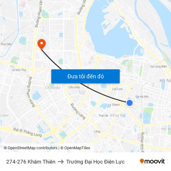 274-276 Khâm Thiên to Trường Đại Học Điện Lực map