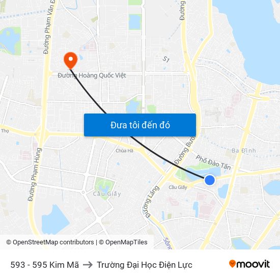 593 - 595 Kim Mã to Trường Đại Học Điện Lực map