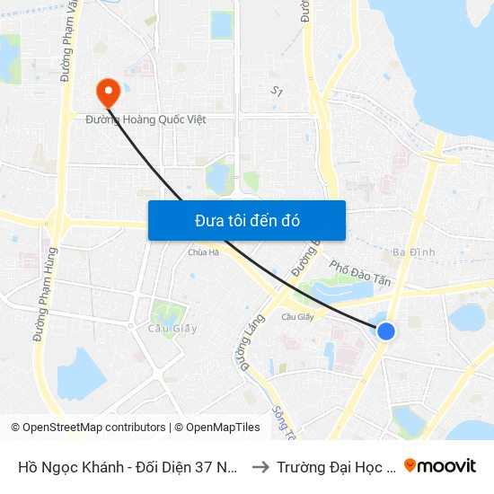 Hồ Ngọc Khánh - Đối Diện 37 Nguyễn Chí Thanh to Trường Đại Học Điện Lực map