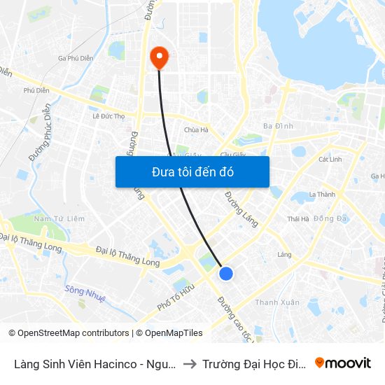 Làng Sinh Viên Hacinco - Nguyễn Tuân to Trường Đại Học Điện Lực map