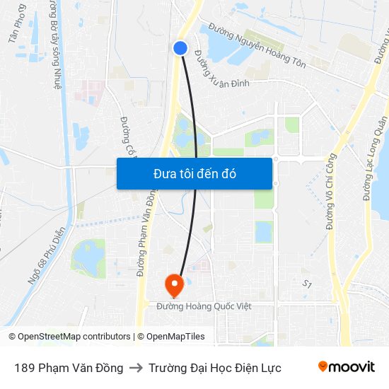 189 Phạm Văn Đồng to Trường Đại Học Điện Lực map