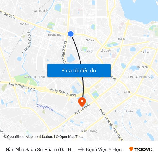 Gần Nhà Sách Sư Phạm (Đại Học Sư Phạm Hà Nội) - 136 Xuân Thủy to Bệnh Viện Y Học Cổ Truyền Bộ Công An map