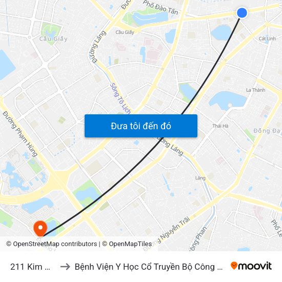 211 Kim Mã to Bệnh Viện Y Học Cổ Truyền Bộ Công An map