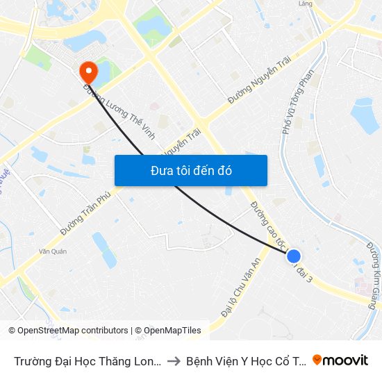 Trường Đại Học Thăng Long - Nghiêm Xuân Yêm to Bệnh Viện Y Học Cổ Truyền Bộ Công An map