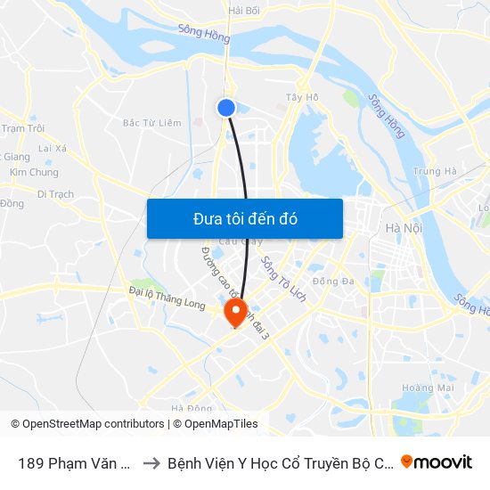 189 Phạm Văn Đồng to Bệnh Viện Y Học Cổ Truyền Bộ Công An map