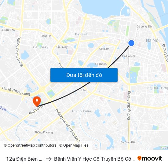 12a Điện Biên Phủ to Bệnh Viện Y Học Cổ Truyền Bộ Công An map